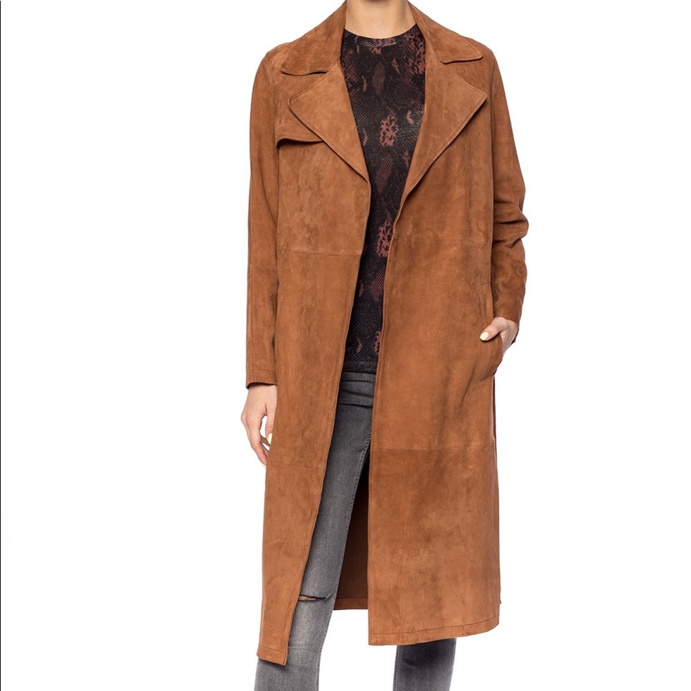 All Saints ‘Ember’ Suede Trench Coat